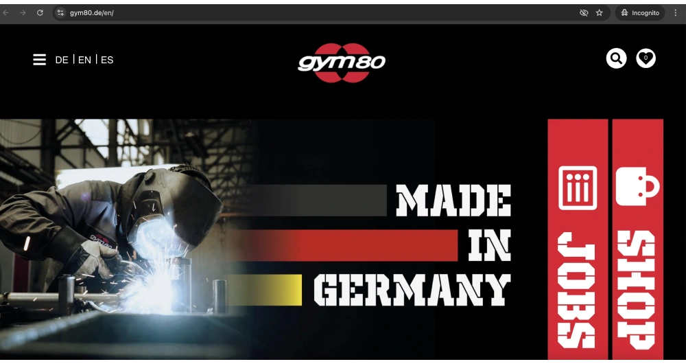 Gym80 Website - Gym Equipment Brand