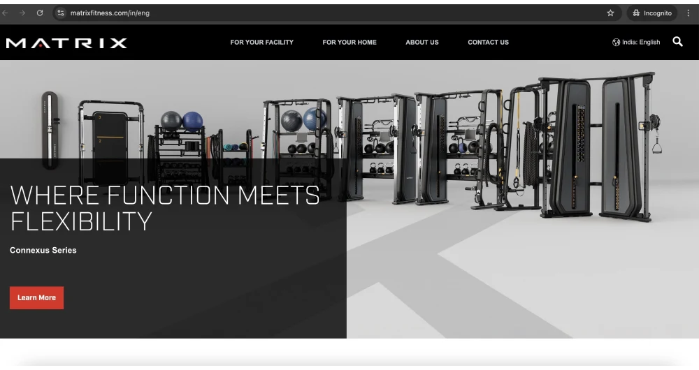 Matrix Website - Gym Equipment Brand